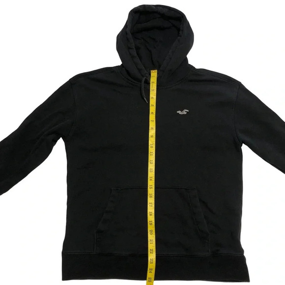 Hollister Hoodie Men's Large Embroidered Sleeve Hood Black Casual Streetwear - Picture 12 of 13